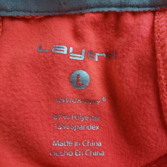 Layer8 Neon Orange Fleece Line Hoodie Athletic Large Winter Running Thumb Holes - Picture 4 of 6
